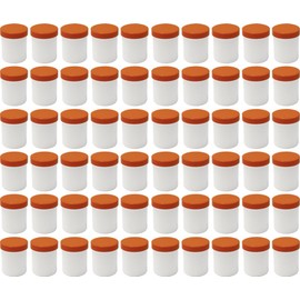 60 Ointment Jar Containers Cream/Ointment Kruke High 25ml Capacity with Orange Coloured Lids – Made in Germany