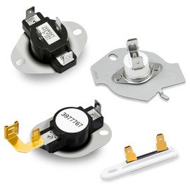 3392519 3977767 3387134 3977393 Dryer Thermostat and Thermal Fuse Kit, Fit for Whirl-pool May-tag Ken-more WED6200SW1 WED5000DW2 WED5100VQ1 WED49STBW1 WED4900XW0 WED4800XQ1 WED4800XQ0 WED6600VW0