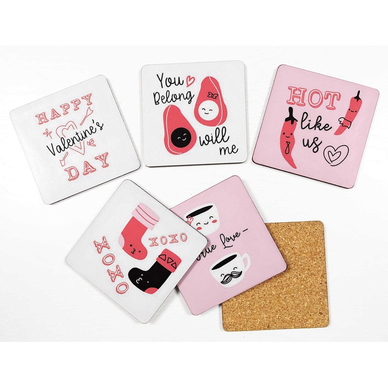 Inkdotpot Set of 6 Drink Coasters Decorative Non,Slip Cork Base