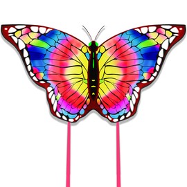 Butterfly Kite for Kids 4-8 8-12, Kid Kites Easy to Fly, Colorful Kite for Adults & Beginners, Beach Park Outdoor Activities, Easter Gift for Kid Boys & Girls(Purple and Yellow)