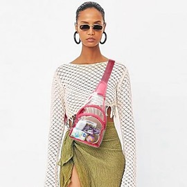 LATMAP - Bolsas transparentes aprobadas por el estadio, bandolera, mochila para mujeres y hombres, bolsa de cinturón para eventos de estadio, Rosa, Ca