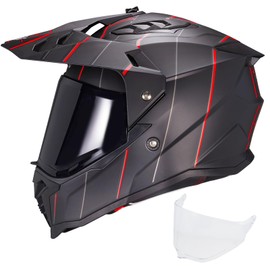 VCOROS VS-908 Dual Sport Adventure Motorcycle Helmet Full Face, Dirt Bike, Motocross, Off-Road, ATV, UTV for Adults Men DOT Approved (Matte Amassed, S)