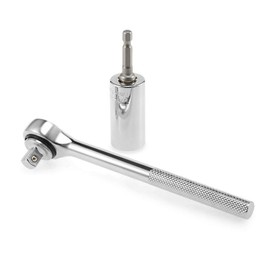 Universal Ratchet Wrench 3 Pieces 7-19mm Universal Socket Multi Tool Adapter with Drill Adapter for All Types of Nuts and Bolts