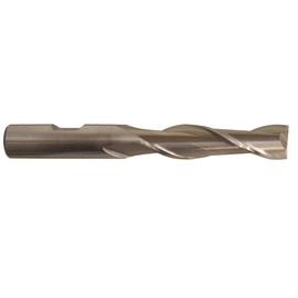 Drill America - DWCF309 DWCF Series High-Speed Steel End Mill, Polished Finish, 4 Flute, Square End, 11/16" Cutting Length, 9/32" Cutting Diameter, 2-1/2" Length, 3/8" Shank (Pack of 1)