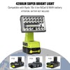 18V Light Compatible with Ryobi 18V Battery,18W 2000LM Spotlight with