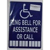ADA Ring Bell for Assistance OR Call with Symbol Sign
