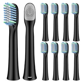 Toothbrush Heads Replacement Compatible with Rtauys M5 Sonic Electric Toothbrush, 10 Count, Black