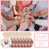 8Pcs Satin Scrunchies Set, Rose Gold & White Silk Hair