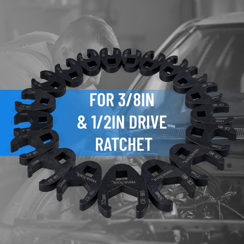 YSSNIUTOOL 19PC Metric Tool 8 to 32 mm Sizes, Drive
