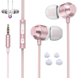 Fall 2023 Earphones, 0.14 inch (3.5 mm), Wired with Microphone, Remote Control, Headphones, Compact, Noise Isolating, Deep Bass, Clear Calls, Sound Leakage Prevention, In-Ear Type, Magnetic,