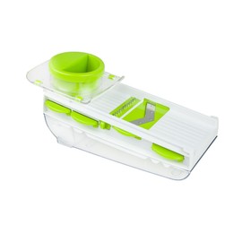 Paderno World Cuisine Mandoline/Grater with Container, 12in, White