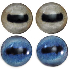 40mm Goat Glass Eyes Two Pair Bundle Large Animal Taxidermy Art Jewelry Making Wire Wrap Jewelry Felt Pale Tan and Blue Creature Craft Sculpture Supplies