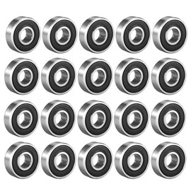 sourcing map 608-2RS Ball Bearings Double Sealed 8 mm x 22 mm x 7 mm Carbon Steel Z1 Pack of 20