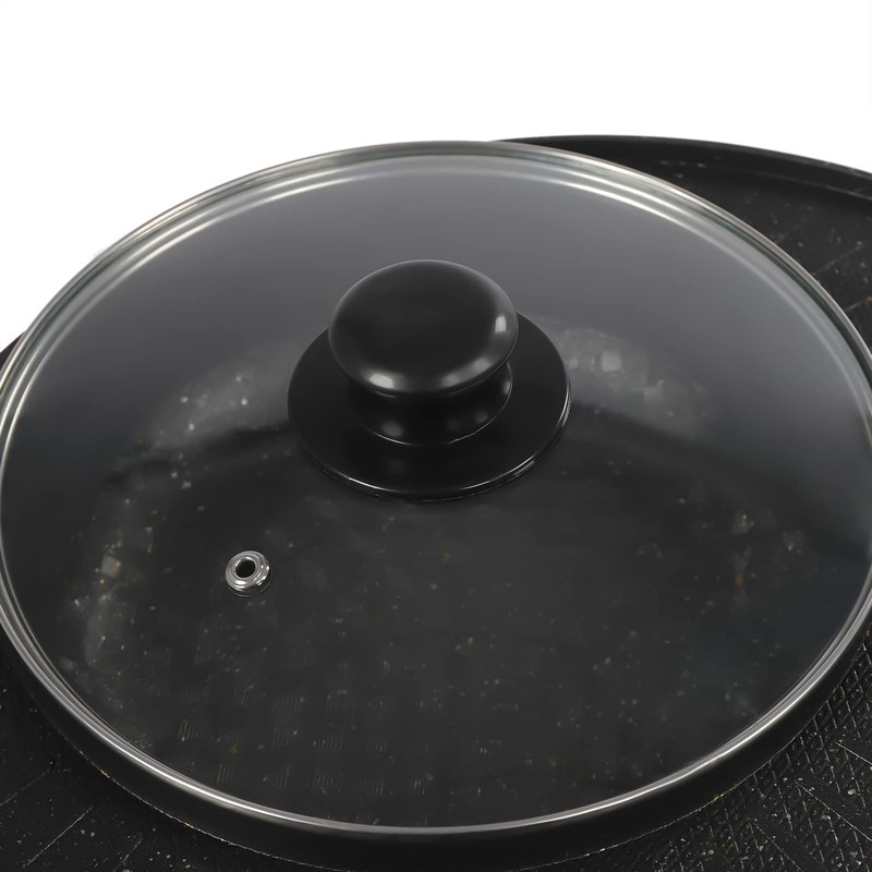 SNKOURIN Hot Pot with Grill 2 in 1, Multifunctional Smokeless