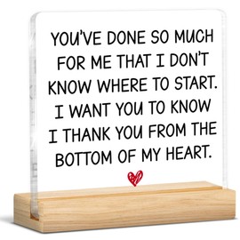 Thank You Gifts for Women Men, Appreciation Gifts for Friends Coworker Boss Leader, Birthday Thanksgiving Christmas Gift Ideas for Hostess Mom, Acrylic Thankful Sign Home Office Desk Decor