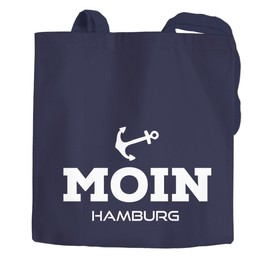 MoonWorks Moin Hamburg Jute Bag Anchor Cotton Bag, Moin Hamburg Navy