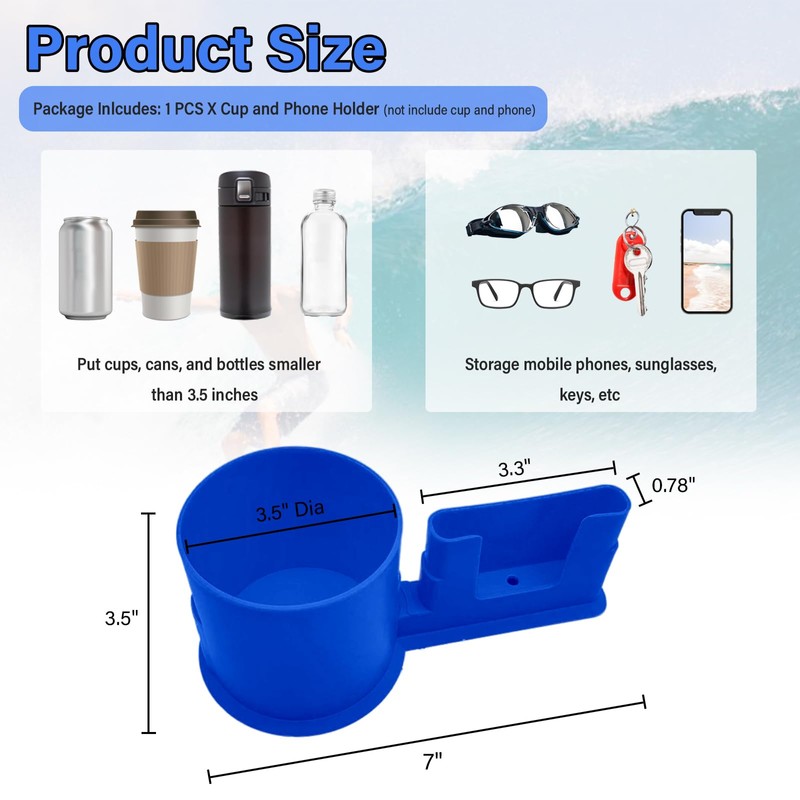 Paddleboard Cup and Phone Holder, SUP & Kayak Accessory for