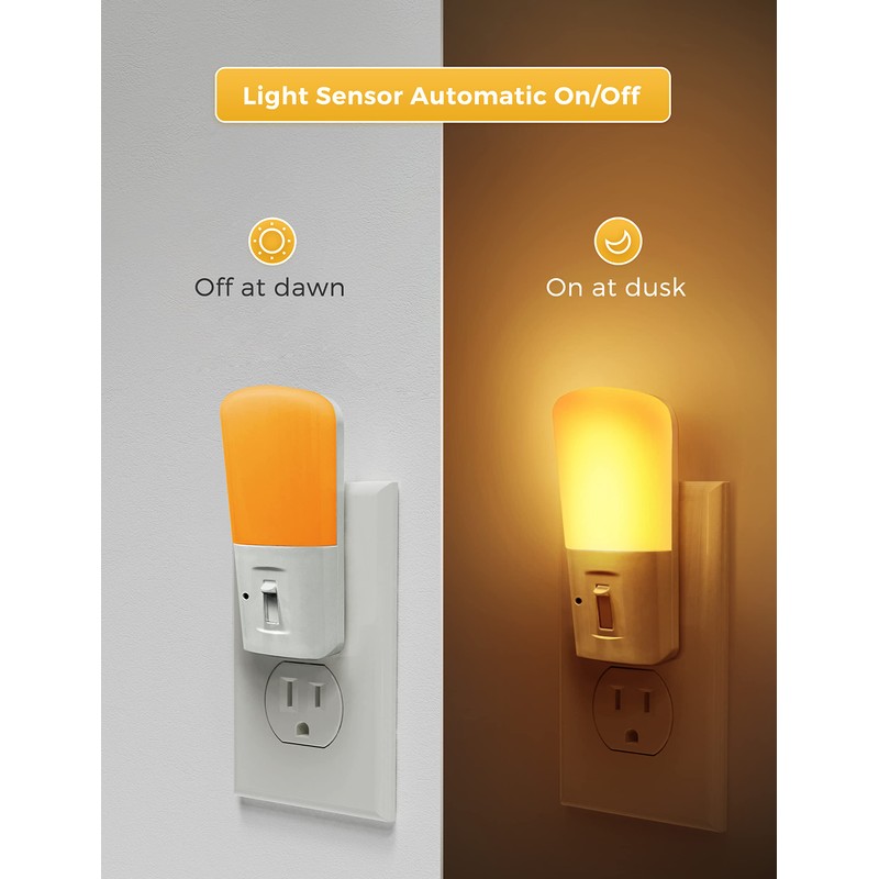 LOHAS Amber Night Light, Dimmable Plug in Yellow Night Light