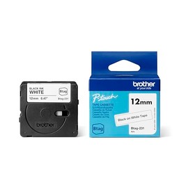 Brother Original Btag-231 Label Tape 12 mm Wide 4 m Long Black / White