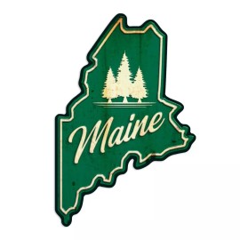 RetroPlanet Maine State Pine Trees Die Cut Vinyl Sticker
