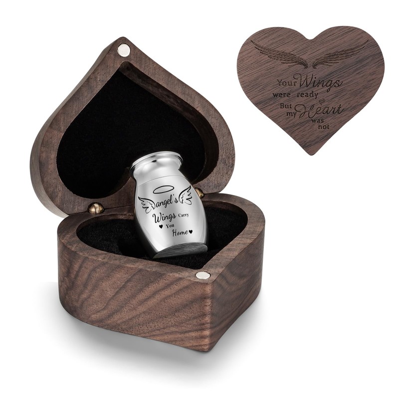 Dletay Small Keepsake Urns for Human Ashes Heart Shaped Box
