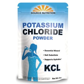 Source Nutrition Potassium Chloride Powder - Supports Hydration and Fluid Levels, Table Salt Substitute, Excellent Source of Potassium - KCL Supplement (8 oz.)