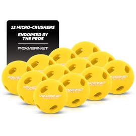 PowerNet Micro Crusher Training Baseballs, Baseball Hitting Trainer for Improved Speed, Power & Coordination, Batting Practice Balls 12PK (Yellow)