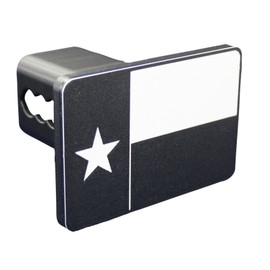 Texas State Flag Trailer Hitch Cover, Black & White (Fits 2" Receivers) 210611