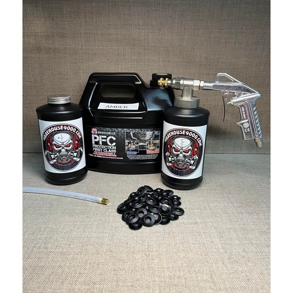 Gallon PFC Amber, Pro Undercoating Spray Gun, 360* Wand, 2