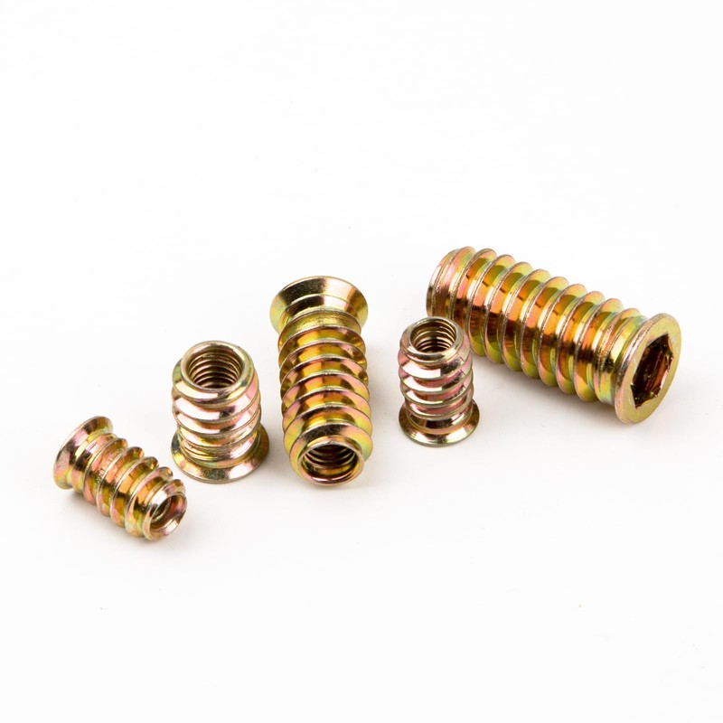 GUEEYUAW Screw Nuts M10 x 25 mm, Threaded Insert Wood,