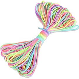 Paracord Colored 7 Colors Tent Rope, 0.2 inch (4 mm), Approx. 92.8 ft (31 m), Multi-functional, DIY Load Capacity, Can Be Used as Hand Leashes, Pet Collars, For Outdoor Use, Camping, Crafting Supplies, Multi-purpose, For Knitting