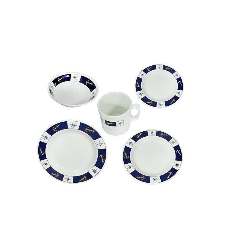 Eval Young Marine Marine Melamine Ware Nautical Boat 5PC Place