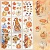 ZAWE 9 Sheets Fall Window Clings Gnome Cross Maple Leaves