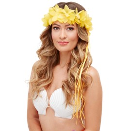 Smiffys Tropical Hawaiian Headbands, Neon Pack of 3, Hawaiian Luau Fancy Dress, Hawaiian Dress Up Accessories