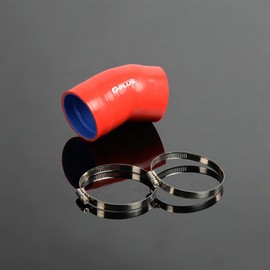 PIT66 Silicone Intercool Intake Hose Kit,Compatible with Ford F-Series 6.0L Diesel Elbow Turbo Red with Clamps