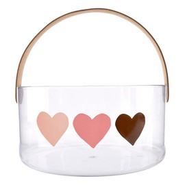 Santa Barbara Design Studio Valentines Day Ice Bucket with Handle Acrylic Champagne Bucket, 8.25" D x 4" H, Hearts