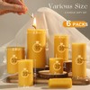Natural Beeswax Candles Set of 6, Handmade Beeswax Pillar Candles