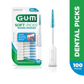 GUM Soft-Picks Wider Space, Easy to Use Dental Picks for Teeth 100 Count