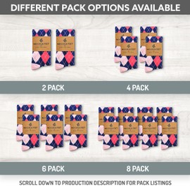 No Cold Feet Fun Colorful Novelty Socks for Men for Dress Casual Formal Groomsmen Wedding, Navy and Pink Argyle