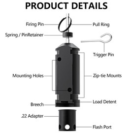 Perimeter Trip Alarm with Trip Wire - 12 Gauge Camping Trip Wire Alarm Device, Black Perimeter Defense Device, Early Warning Security System for Camping and Property Safety