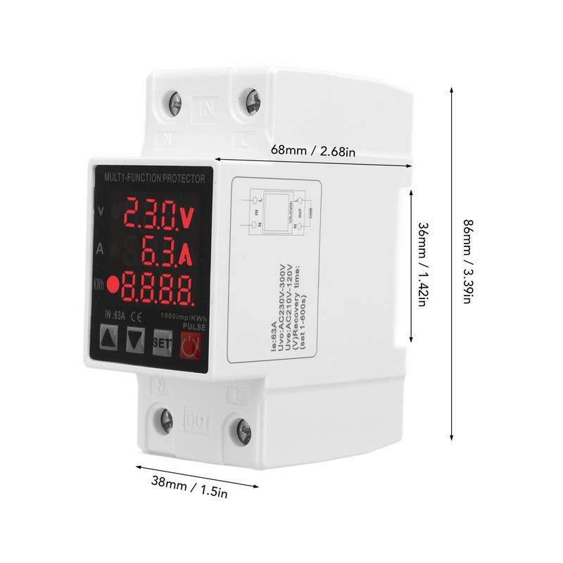 Voltage Protector, Intelligent Adjustable Current Limiter, Overvoltage, Under Voltage, Current