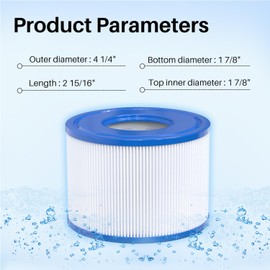 TOREAD 4 Pack Type S1 Replacement PureSpa Filter for Easy Set Pool Cartridges, 11692 Spa Filter