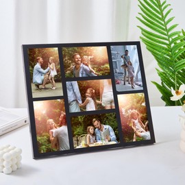 Benhurb Photo Frames Multiple Pictures, Family Multi Picture Frame for Wall Decor and Tabletop, Picture Frames for Multiple Pictures, Collage Photo Frame Set Displays Seven 4x6 Photos (Black)