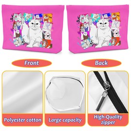 Cat Gifts for Cat Lovers Cute Cat Makeup Bag Inspired Music Lover Gifts Fan Singer Merch Appreciation Gifts for Women Cat Mom Cat Lady Mother in Law Birthday Mothers Day Christmas Cosmetic Bag