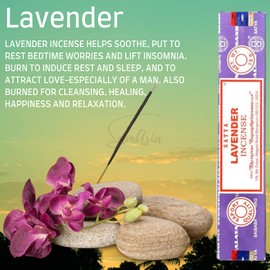 Satya Nag Champa Lavender Incense Sticks | x1 pack | comes with SAMASIA bookmark | Incense can be used for Aromatherapy, Yoga, Meditation and Relaxation