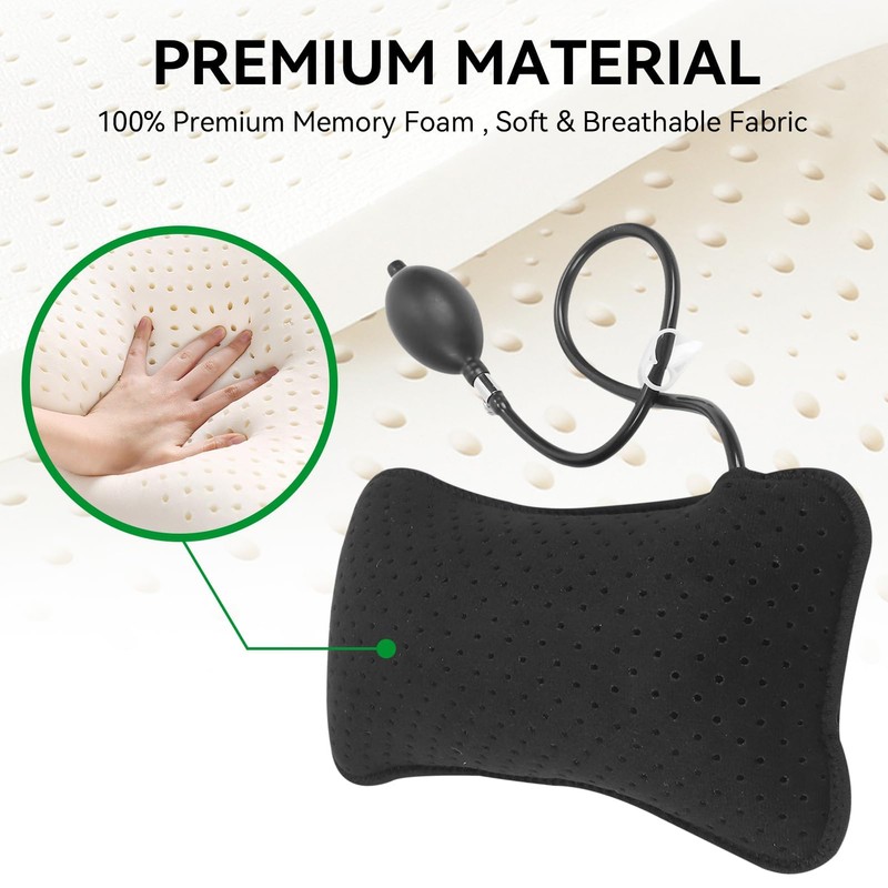 Agatige Inflatable Lumbar Support Pillow, Portable Breathable Lumbar Pillow Low