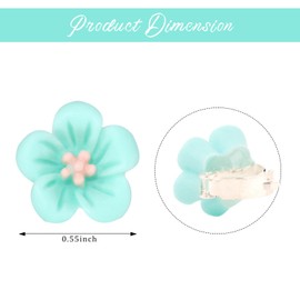 KIUEZIR 20 Pack Small Blue Flower Hair Clips Set- Cherry Blossom/Lily/Rose/Daisy with Realistic Stamen & Metal Clasps, Non-Slip Mini Matte Flower Grip Clips for Women Everyday/Party/Wedding Hairstyles