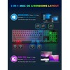 Wireless Keyboard and Mouse Combo, RGB Backlit, Rechargeable & Light
