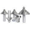 5Pcs Triple Bead Ovolo Bit Set,1/2" Shank,Radius 3.5mm, 4.5mm, 5.5mm,