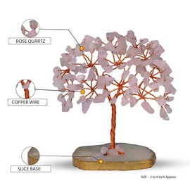 SUBSH Rose Quartz Tree, Crystal Gifts for Women, Money Tree, Quartz Crystals, Rose Quartz Crystals, Pink Tree, Healing Crystals Rose Quartz, Holistic Gifts for Women, Gem Tree, Pink Office Supplies